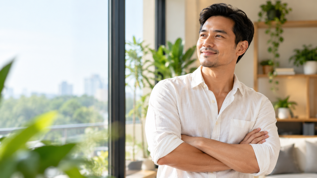 pria dewasa dengan gaya hidup sehat untuk mendukung kesehatan seksual pria